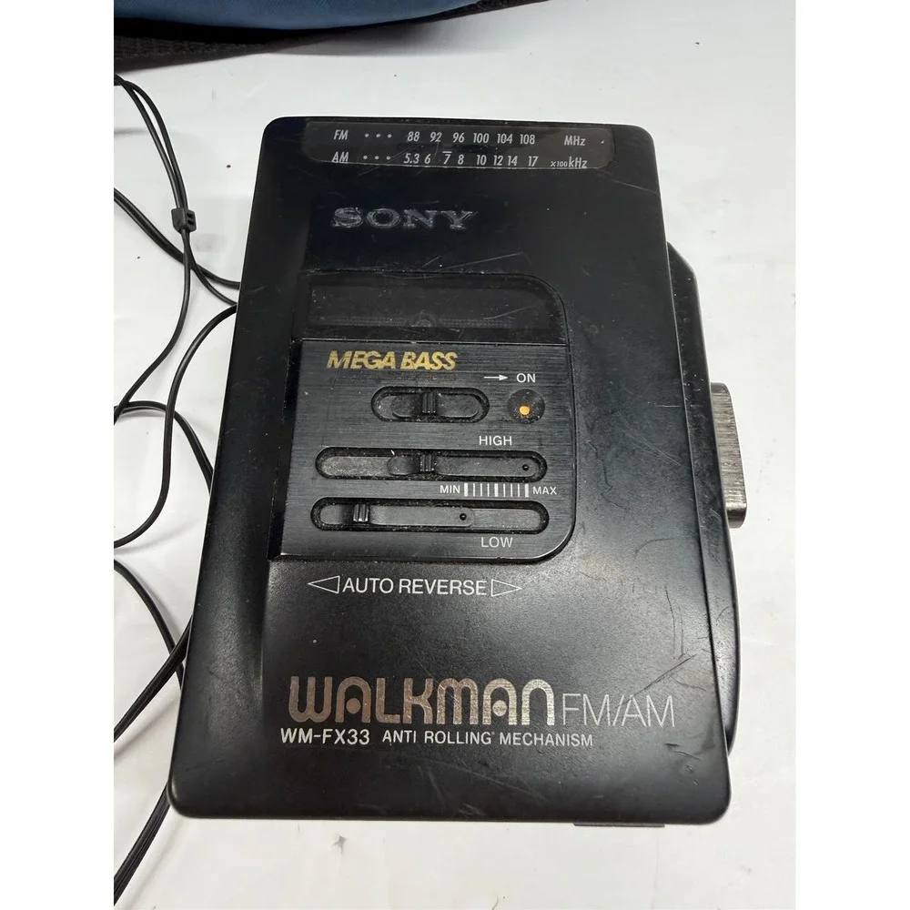 Sony Walkman WM-FX33 Portable Cassette Player FM AM Radio Mega Bass Bundle WORKS
